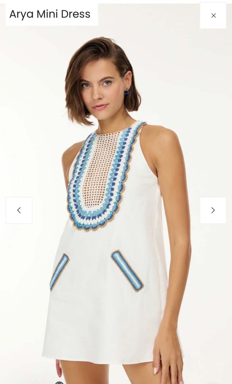 My Beachy Side Women's Arya Sleeveless Crochet Detail Mini Dress White Size M